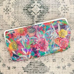 HOBO Blue and Red Floral Clutch